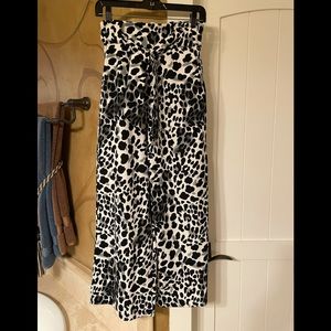 Paper Bag Waist animal print pants palazzo legs